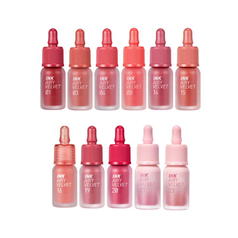 Eine Übersicht der Farben der Peripera Liptints