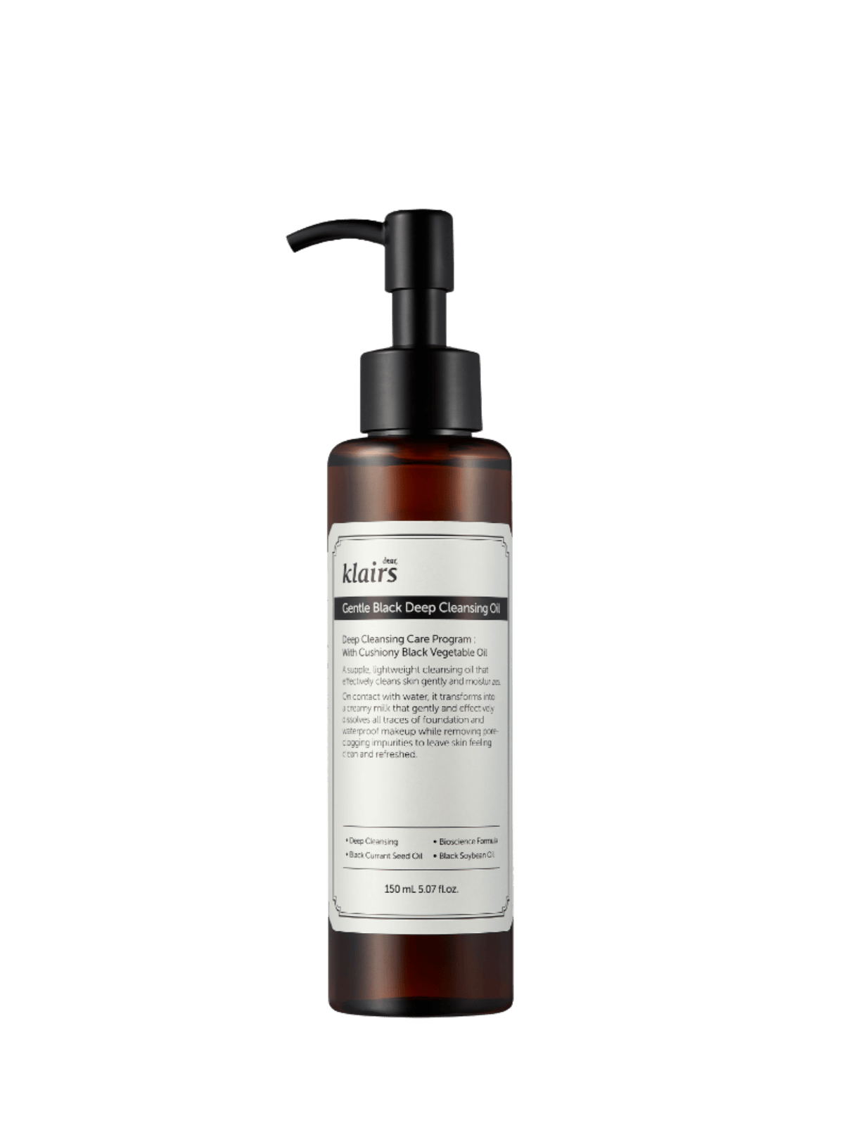 DEAR, KLAIRS Gentle Black Deep Cleansing Oil