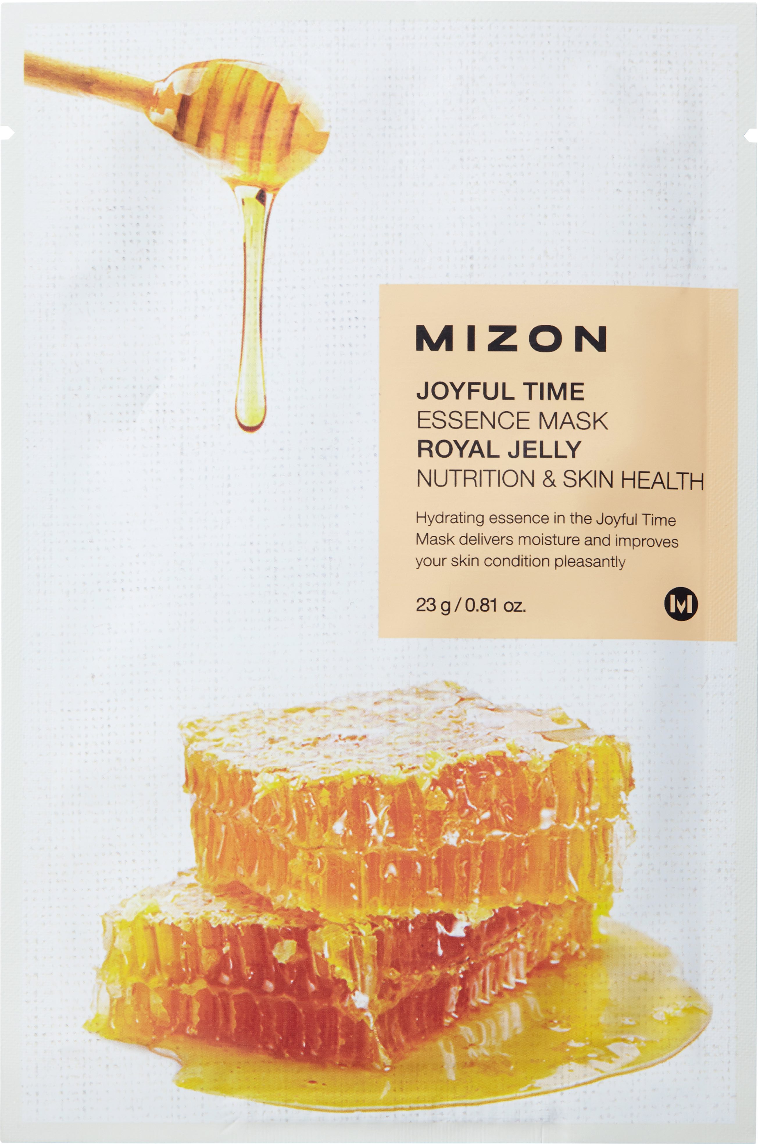 Eine nährende Tuchmaske mit Gelée Royal der Marke Mizon