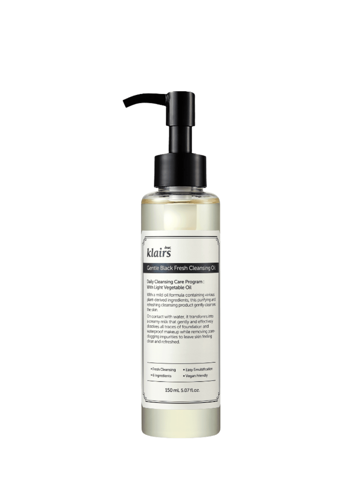DEAR, KLAIRS Gentle Black Fresh Cleansing Oil