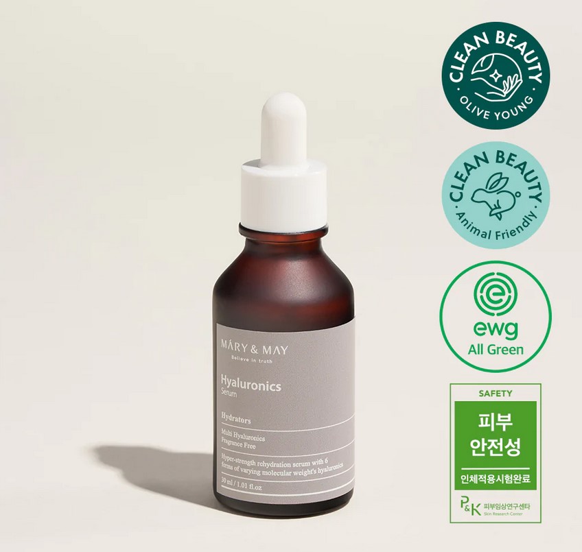 Ein feuchtikeitsspendendes Serum mit Hyaluronsäure der Marke Mary & May