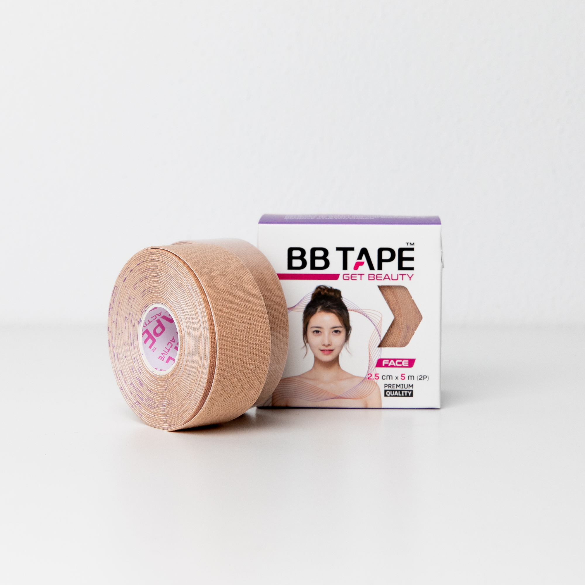 BBTAPE 2,5cm Face Tape Beige 2 Stk.